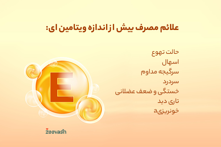 علائم مصرف بیش از حد ویتامین E